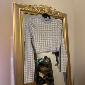 Cropped Houndstooth Express Sweater